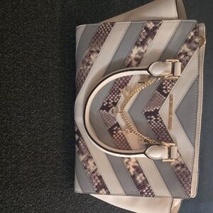 Michael Kors Gray and Cream Satchel